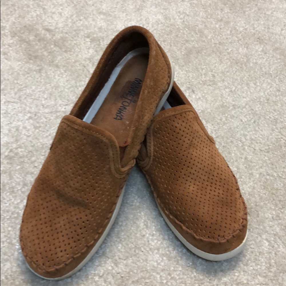 Minnetonka suede slip on